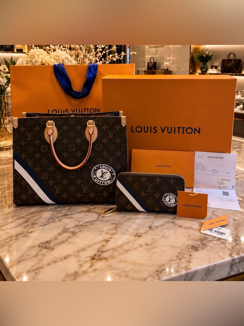 NEW Louis Vuitton Monogram NEVERFULL MM Tote with matching Zippy Wallet *CUSTOM*